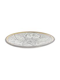 Ručne vyrobený raňajkový tanier v marockom štýle Beldi, Keramika, Svetlosivá, krémová, zlatá, Ø 20 cm