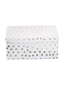 Geschenkboxen-Set Kontrast, 4-tlg., Papier, Weiß, Goldfarben, Sondergrößen