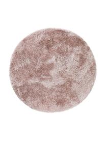 Glänzender Hochflor-Teppich Lea in Rosa, rund, 50% Polyester, 50% Polypropylen, Rosa, Ø 200 cm (Größe L)