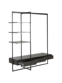 Offener Kleiderschrank Pacey, Gestell: Metall, pulverbeschichtet, Schwarz, B 150 x H 180 cm