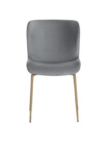 Silla de terciopelo Tess, Tapizado: terciopelo (poliéster) Al, Patas: metal con pintura en polv, Terciopelo gris, dorado, An 49 x F 64 cm