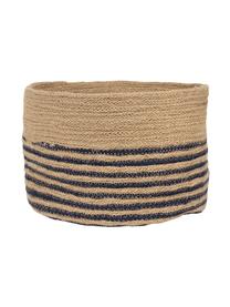 Opbergmandenset Marine van jute, 2-delig, Jute, Zwart, beige, wit, Set met verschillende formaten