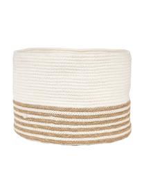 Opbergmandenset Marine van jute, 2-delig, Jute, Zwart, beige, wit, Set met verschillende formaten