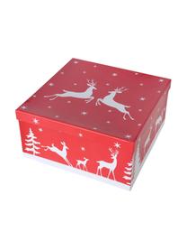 Komplet pudełek prezentowych Helli, 4 elem., Papier, Czerwony, biały, Komplet z różnymi rozmiarami