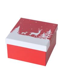 Geschenkdozenset Helli, set van 4, Papier, Rood, wit, Set met verschillende formaten