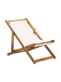 Transat pliable en bois Zoe, Blanc, larg. 59 x prof. 91 cm