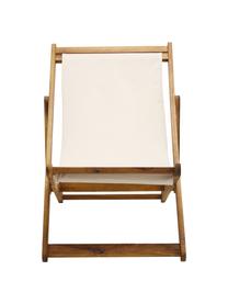 Sedia a sdraio pieghevole Zoe, Struttura: legno di acacia massiccio, Bianco, Larg. 59 x Prof. 84 cm