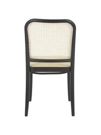 Holzstuhl Franz mit Wiener Geflecht, Gestell: Buchenholz, massiv, Schwarz, Beige, B 48 x H 89 cm