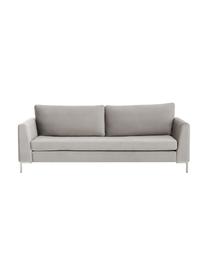 Samt-Sofa Luna (3-Sitzer), Bezug: Samt (Polyester) 80.000 S, Gestell: Massives Buchenholz, Samt Beige, Silber, B 230 x T 95 cm