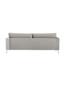 Samt-Sofa Luna (3-Sitzer), Bezug: Samt (Polyester) 80.000 S, Gestell: Massives Buchenholz, Füße: Metall, galvanisiert, Samt Beige, Silber, B 230 x T 95 cm