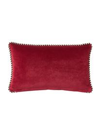 Housses de coussin rectangulaire en velours Jolly, 2 élém., Velours (100 % polyester), Velours rouge, larg. 30 x long. 50 cm