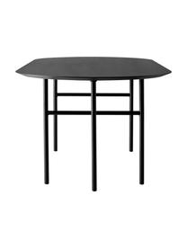 Ovaler Esstisch Snaregade, 210 x 95 cm, Tischplatte: Eichenholzfurnier, lackie, Gestell: Metall, pulverbeschichtet, Eichenholzfurnier schwarz lackiert, Schwarz matt, B 210 x T 95 cm