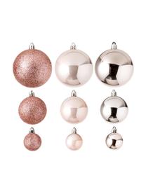 Set de bolas de Navidad Silvia, 46 uds., Plástico, Rosa claro, Set de diferentes tamaños