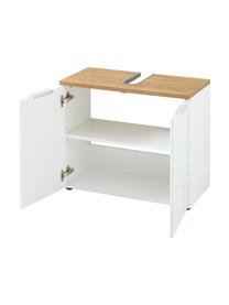 Badkamermeubel Julian, B 70 cm, Frame: spaanplaat, melamine geco, Poten: kunststof, Wit, houtkleurig, B 70 cm x H 58 cm