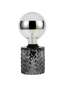 Kleine Tischlampe Crystal Smoke aus grauem Glas, Grau, Ø 11 x H 13 cm