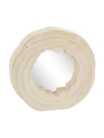 Miroir mural ronde bois de paulownia beige Nature, Crème, Ø 28 cm