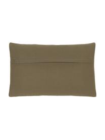 Housse de coussin vert olive Penny, 100 % coton, Vert, larg. 30 x long. 50 cm