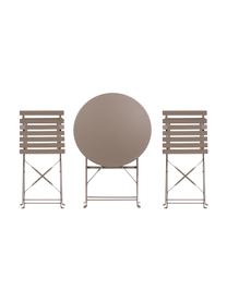 Set tavolo e sedie da balcone in metallo Chelsea 3 pz, Metallo verniciato a polvere, Taupe, Set in varie misure