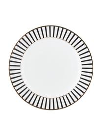 Platos postre Pluto Loft, 4 uds., Porcelana, Negro, blanco, Ø 21 x Al 2 cm