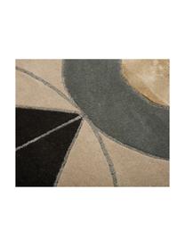 Tapis design en laine tufté main Suay, Beige, gris, noir