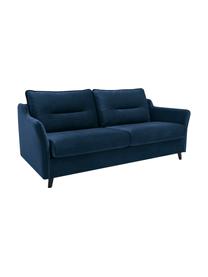 Sofa rozkładana z aksamitu Loft (3-osobowa), Tapicerka: 100% aksamit poliestrowy, Nogi: metal lakierowany, Granatowy, S 191 x G 100 cm
