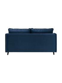 Sofa rozkładana z aksamitu Loft (3-osobowa), Tapicerka: 100% aksamit poliestrowy, Nogi: metal lakierowany, Granatowy, S 191 x G 100 cm