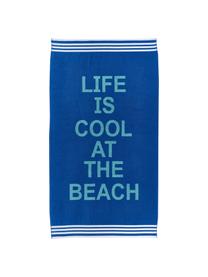 Serviette de plage bleu Cool, 100 % coton, Tons bleus, larg. 90 x long. 160 cm