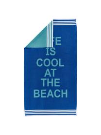 Serviette de plage bleu Cool, 100 % coton, Tons bleus, larg. 90 x long. 160 cm