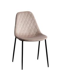 Krzesło tapicerowane Nadine, Tapicerka: 100% poliester, Nogi: metal powlekany, Beżowy, czarny, S 51 x G 46 cm