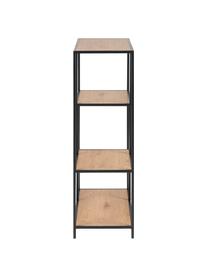 Wandrek Seaford van hout en metaal, Frame: gepoedercoat metaal, Bruin, 77 x 114 cm