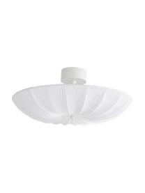 Grote Scandi plafondlamp Minnie in wit, Lampenkap: textiel, Baldakijn: gecoat metaal, Wit, Ø 60 x H 25 cm