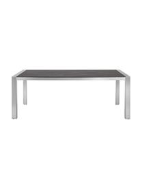 Mesa de comedor para exterior Inez, 198 x 90 cm, Estructura: aluminio satinado, Tablero: laminado de celulosa impr, Plateado, gris, An 198 x F 90 cm