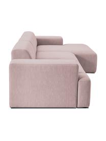 Ecksofa Melva (4-Sitzer) in Rosa, Bezug: Polyester Der hochwertige, Gestell: Massives Kiefernholz, Spa, Webstoff Rosa, B 319 x T 144 cm