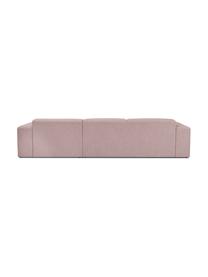 Ecksofa Melva (4-Sitzer) in Rosa, Bezug: Polyester Der hochwertige, Gestell: Massives Kiefernholz, Spa, Webstoff Rosa, B 319 x T 144 cm