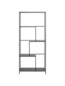 Regał o wyglądzie marmuru Infinity, Stelaż: metal malowany proszkowo, Czarny, marmurowy, S 72 x W 170 cm