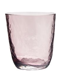 Bicchiere in vetro soffiato irregolare Hammered 4 pz, Vetro soffiato, Lilla trasparente, Ø 9 x Alt. 10 cm, 250 ml