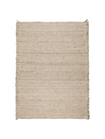 Tapis en laine beige ethnique Frills, 170x240 cm, Beige, jaune