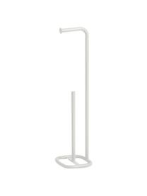 Porte papier toilette en métal Mella, Métal, enduit, Blanc, Ø 18 x haut. 73 cm