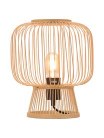 Petite lampe à poser bohème en bambou Cango, Beige, noir