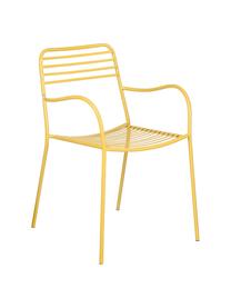 Sillas con reposabrazos de metal Tula, 2 uds., Metal con pintura en polvo, Amarillo, An 50 x F 60 cm