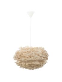 Závěsné svítidlo z peří Eos, Světle béžová, Ø 45 cm, V 30 cm