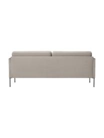 Fluwelen bank Fluente (3-zits), Bekleding: fluweel (hoogwaardig poly, Frame: massief grenenhout, FSC-g, Poten: gelakt metaal, Fluweel greige, B 196 x D 85 cm
