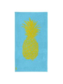 Strandlaken Ananas, 100% fluweel (katoen)
Middelzware stofkwaliteit, 420 g/m², Lichtblauw, geel, 100 x 180 cm