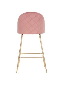 Tabouret de bar en velours Lausanne, 2 pièces, Rose, couleur laitonnée