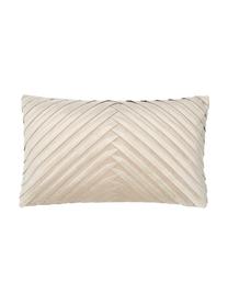 Housse de coussin rectangulaire en velours champagne Lucie, 100 % velours de polyester, Couleur champagne, larg. 30 x long. 50 cm