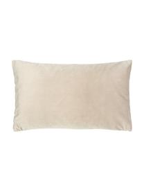 Housse de coussin rectangulaire en velours champagne Lucie, 100 % velours de polyester, Couleur champagne, larg. 30 x long. 50 cm