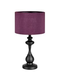 Tischlampe Connor in Lila, Lampenschirm: Textil, Schwarz, Lila, Ø 24 x H 45 cm