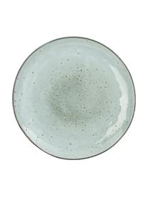 Platos postre Rustic, 4 uds., Porcelana, Gris claro, verde, Ø 20 cm