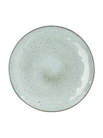 Platos postre Rustic, 4 uds., Porcelana, Gris claro, verde, Ø 20 cm