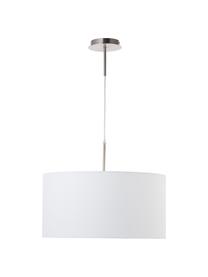 Hanglamp Blank van katoen, Lampenkap: katoenmix, Baldakijn: vernikkeld metaal, Wit, Ø 50 x H 25 cm